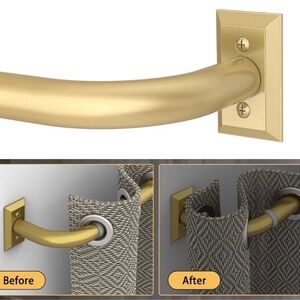 Blackout Curtain Rod For Window 28 To 48 Inches Gold Adjustable Modern New